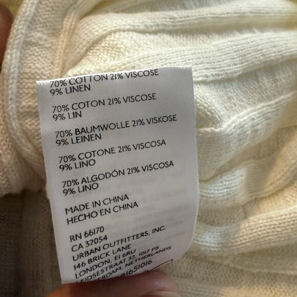 Free People Beach Veda Sweater Vest MED Cream White Boho Festival Preppy Student - Picture 8 of 11